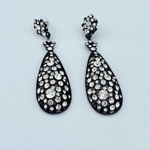 Amrita Singh Austrian Crystal Jet Black Crystal Earrings
